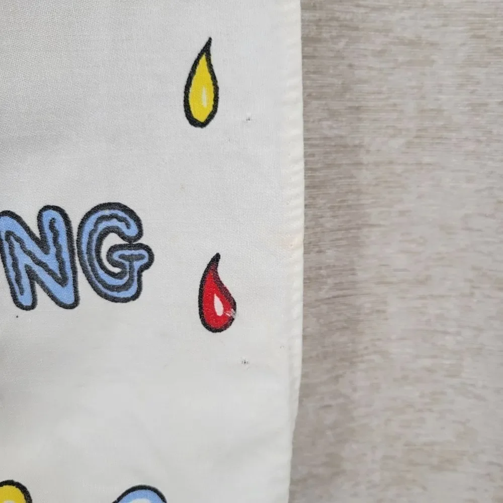 Mom's and Pop's Vintage Crying Towel with Colorful Cartoon Designs